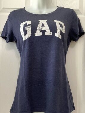 GAP Navy Round Neck Logo Tee